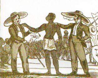 Mercato degli schiavi. Incisione anonima del XIX sec.  ET Archives, Londra