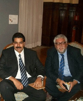 Il professore Luciano Vasapollo con Ministro degli Esteri della Repubblica venezuelana Nicolás Maduro