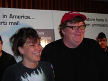 Michael Moore e Sabrina Guzzanti
