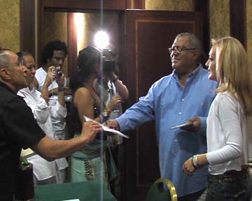 Pablo Mil�nes in occasione dell'incontro stampa